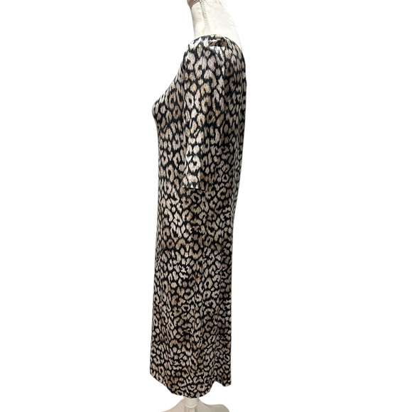 Talbots neutral Leopard Print bodycon Dress Size Medium - Picture 3 of 7
